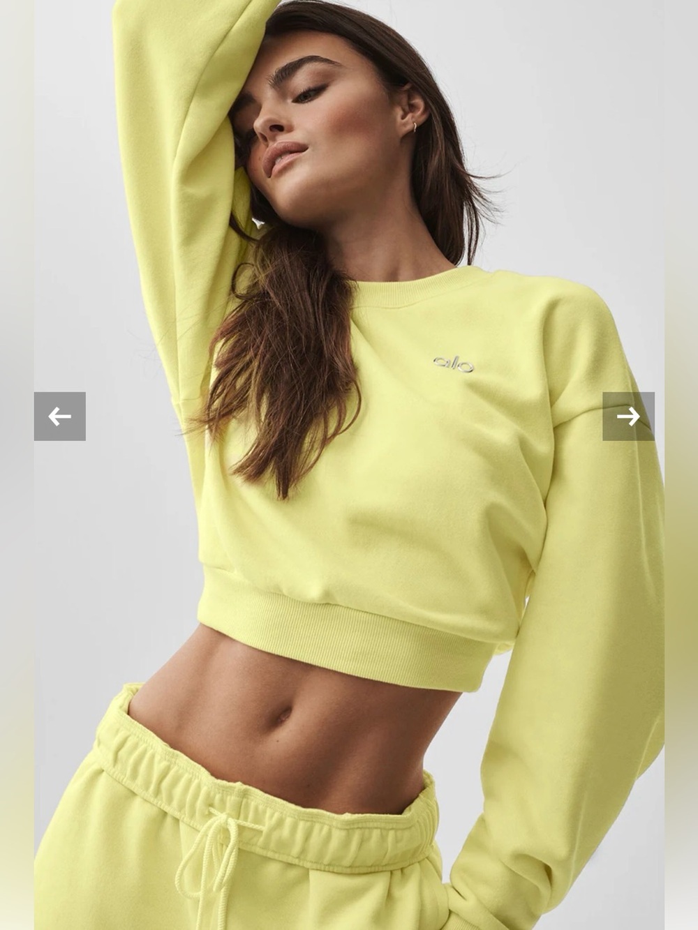 ALO Yoga Cropped Accolade Crewneck
Small Color: Sunshine NWT